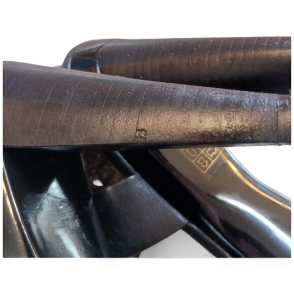 Michael Kors Carla Black Leather Platform Open Toe Cone Heels - Picture 16 of 16